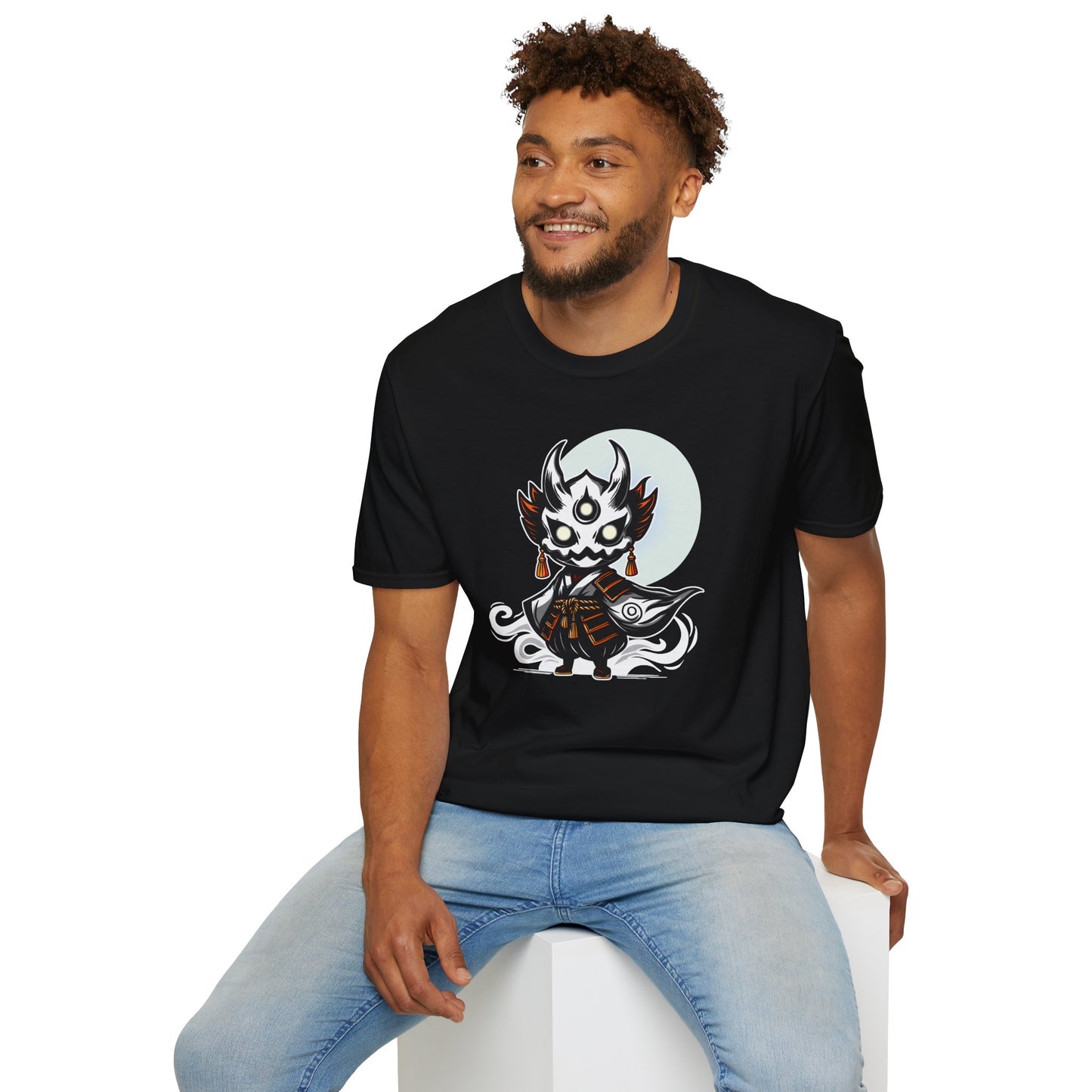 Oni the Ghost | Japanese Spirit Demon Warrior | Unisex Softstyle T-Shirt