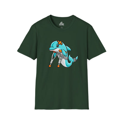 Injured but Adorable | The Crippled Dolphin | Funny Graphic T-Shirt | Unisex Softstyle T-Shirt