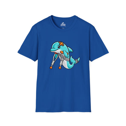 Injured but Adorable | The Crippled Dolphin | Funny Graphic T-Shirt | Unisex Softstyle T-Shirt