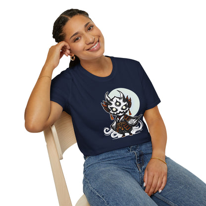 Oni the Ghost | Japanese Spirit Demon Warrior | Unisex Softstyle T-Shirt
