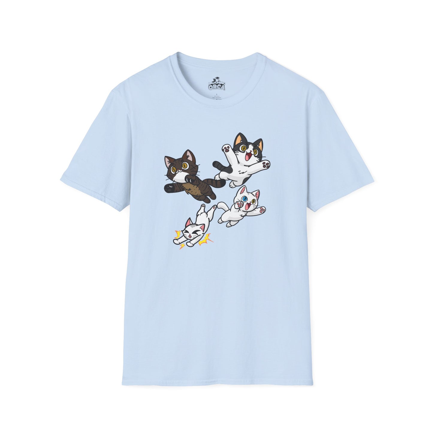 Cat Attack Squadron! | Four Fantastic Flying Felines | Unisex Softstyle T-Shirt