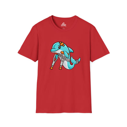 Injured but Adorable | The Crippled Dolphin | Funny Graphic T-Shirt | Unisex Softstyle T-Shirt