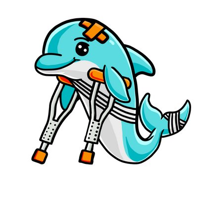 Injured but Adorable | The Crippled Dolphin | Funny Graphic T-Shirt | Unisex Softstyle T-Shirt