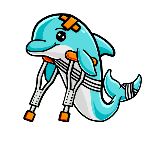 Injured but Adorable | The Crippled Dolphin | Funny Graphic T-Shirt | Unisex Softstyle T-Shirt