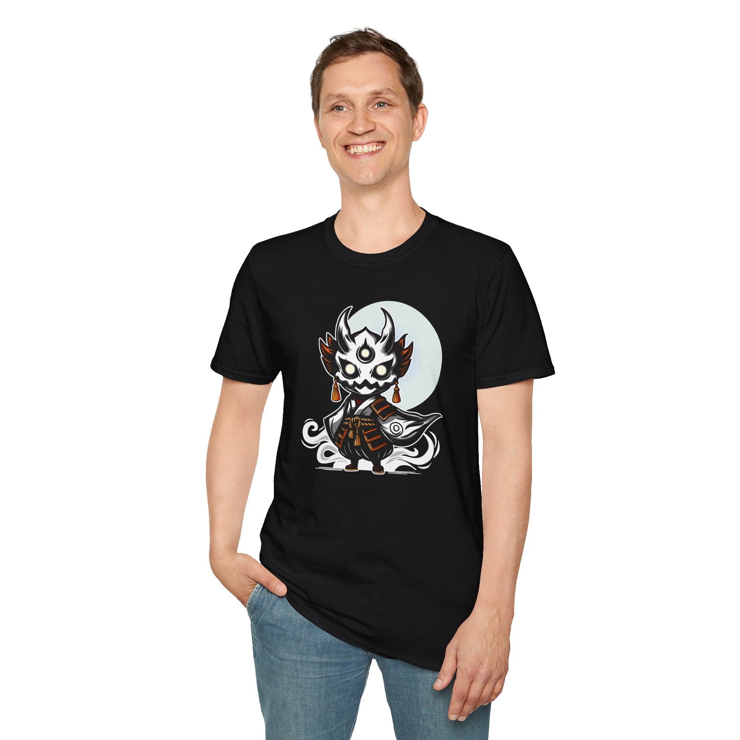 Oni the Ghost | Japanese Spirit Demon Warrior | Unisex Softstyle T-Shirt