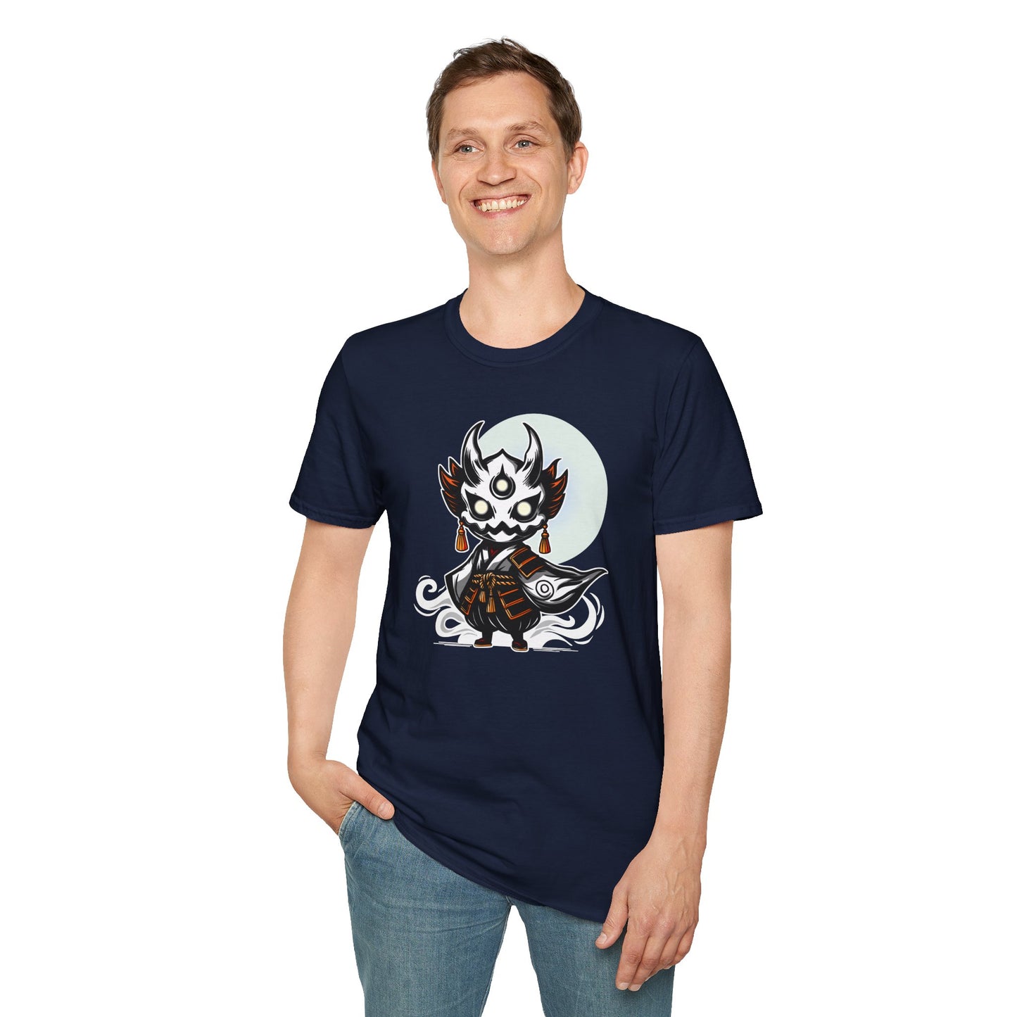 Oni the Ghost | Japanese Spirit Demon Warrior | Unisex Softstyle T-Shirt